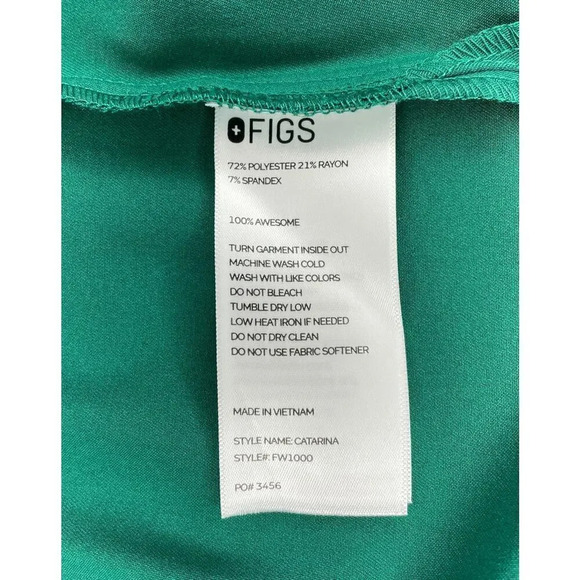 NWT FIGS Forest Green Short Sleeve Scrub Top, XXS, Technical Collection, FW1000 - Picture 5 of 6